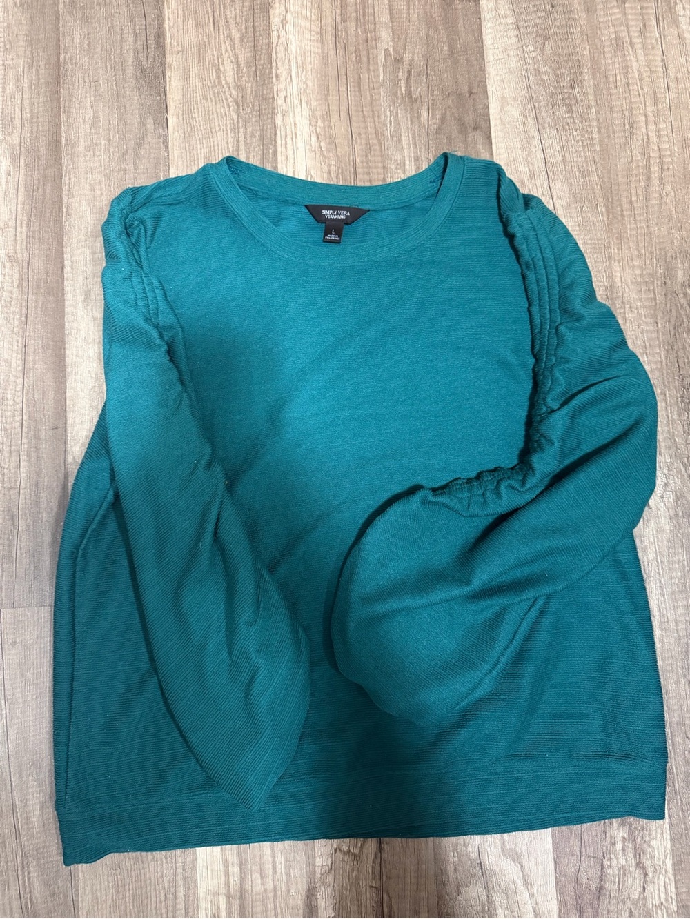 Simply Vera Vera Wang Teal Crewneck Sweater